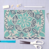 Papier Mousseline Carrelage Batik Bleu I (Artisanat)