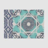 Papier Mousseline Carrelage bleu Batik II (Recto)