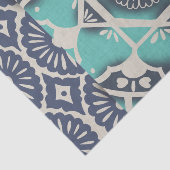 Papier Mousseline Carrelage bleu Batik II (Détail)