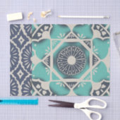 Papier Mousseline Carrelage bleu Batik II (Artisanat)