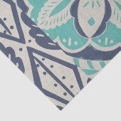 Papier Mousseline Carrelage bleu Batik IV (Détail)