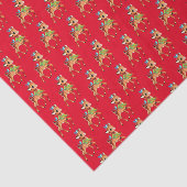 Papier Mousseline carrelage de Noël rétro vintage cerf (Détail)