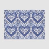 Papier Mousseline Carrelage Delft 3D Regarder Coeurs romantiques - B (Recto)