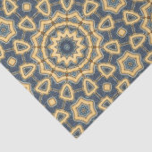 Papier Mousseline Carrelage marocain en bleu et jaune (Détail)
