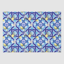 Carrelage méditerranéen, carrelage bleu, citron,