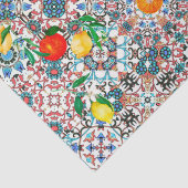 Papier Mousseline Carrelage méditerranéen, mosaïque, citron, art d'é (Détail)