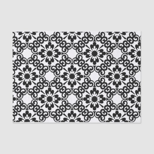 PAPIER MOUSSELINE CARRELAGE NOIR ET BLANC DE LA FERME MODERNE (Recto)