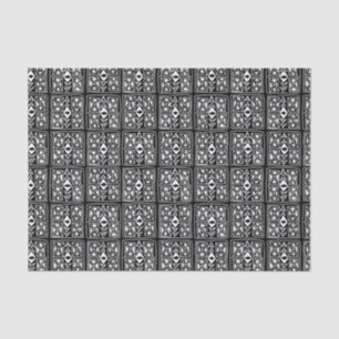 Papier Mousseline Carrelage Tivoli Motif noir blanc