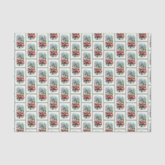 Papier Mousseline carrelage vintage rétro Noël Père Noël (Recto)