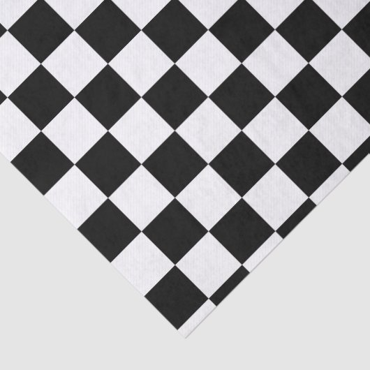 Papier Mousseline Carrés Checkered noirs et blancs (Détail)