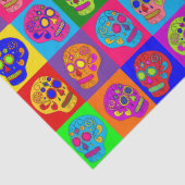 Papier Mousseline Carrés crâne sucre (Détail)