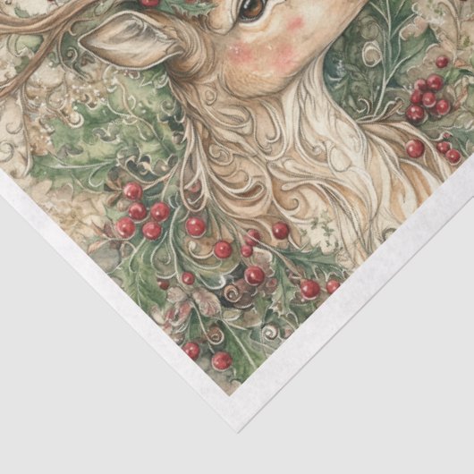 Papier Mousseline Carrés de Noël Reindeer (Détail)