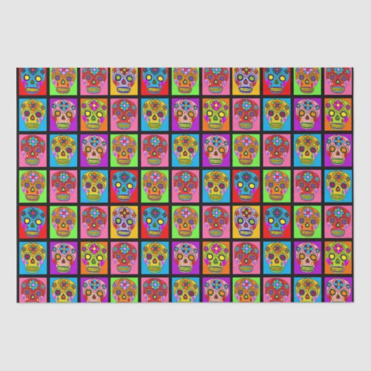 Papier Mousseline Carrés du crâne à sucre (Recto)