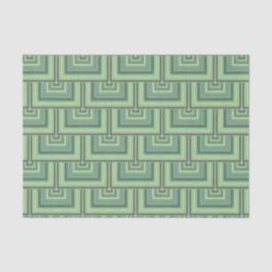 Papier Mousseline Carrés écailles vert olive motif