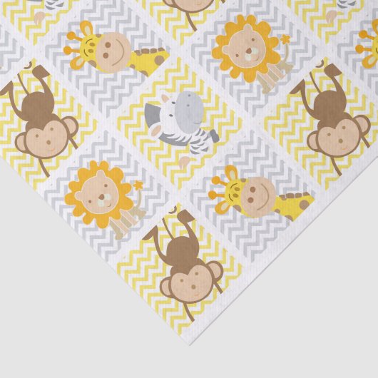 Papier Mousseline Carrés mignons d'animal de zoo (Détail)