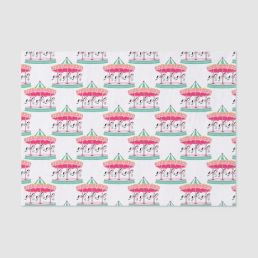 Papier Mousseline Carrousel Circus motif papier tissu (Recto)