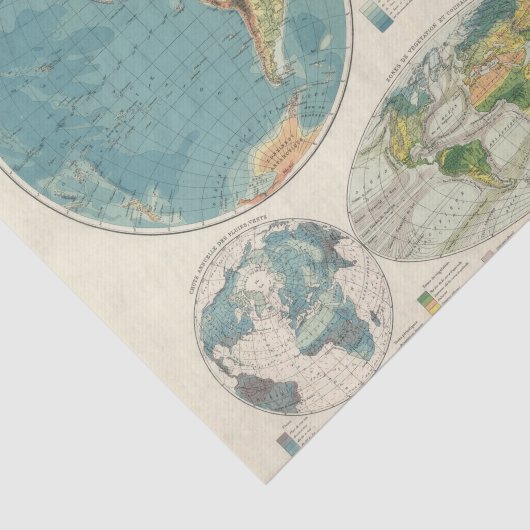 Papier Mousseline Carte 2 d'atlas du monde (Détail)