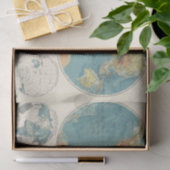 Papier Mousseline Carte 2 d'atlas du monde (Cadeau)