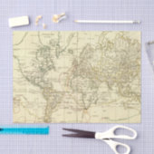 Papier Mousseline Carte 5 du monde (Artisanat)