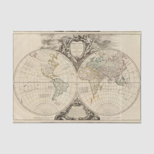 Papier Mousseline Carte 8 du monde (Recto)