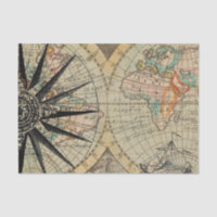 Carte ancienne avec boussole