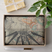 Papier Mousseline Carte ancienne avec boussole (Cadeau)