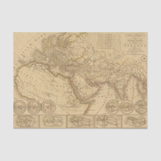 Papier Mousseline Carte antique (Recto)