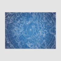 Carte astrologique blanche et bleue