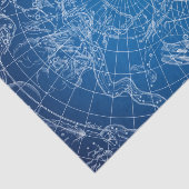 Papier Mousseline Carte astrologique blanche et bleue (Détail)