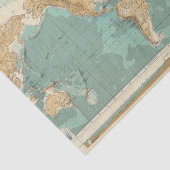 Papier Mousseline Carte bathyorographical du monde (Détail)