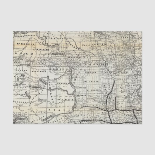 Papier Mousseline Carte correcte du Dakota (Recto)