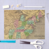 Papier Mousseline Carte d'atlas couleur de main des USA, Canada (Artisanat)