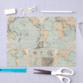 Papier Mousseline Carte d'atlas de DES Erdinnern de Thatigkeit (Artisanat)