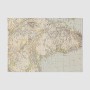 Papier Mousseline Carte d'atlas de l'Afrique