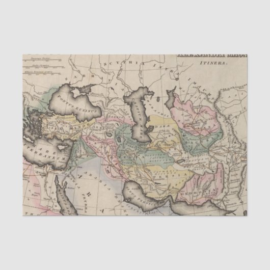 Papier Mousseline Carte d'atlas de l'Asie (Recto)