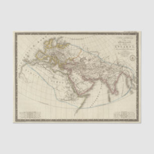 Papier Mousseline Carte d'atlas de Paris