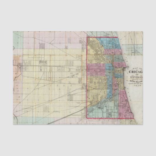 Papier Mousseline Carte de Chicago (Recto)