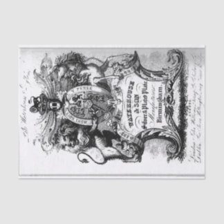 Papier Mousseline Carte de commerce du 18e siècle