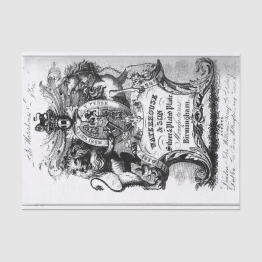 Papier Mousseline Carte de commerce du 18e siècle (Recto)
