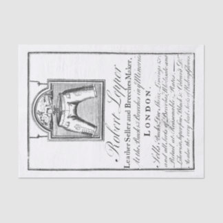 Papier Mousseline Carte de commerce du 18e siècle