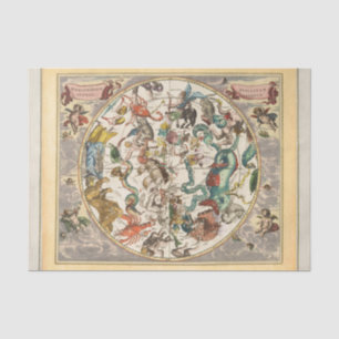 Papier Mousseline Carte de l'étoile zodiaque céleste du ciel de la c