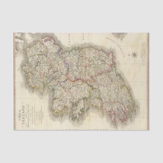Papier Mousseline Carte de l'Irlande (Recto)