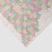 Papier Mousseline Carte de l'Ohio et de l'Indiana (Détail)