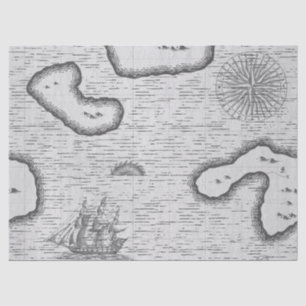 Papier Mousseline Carte de navigation de l'Ancien Monde sur le décou