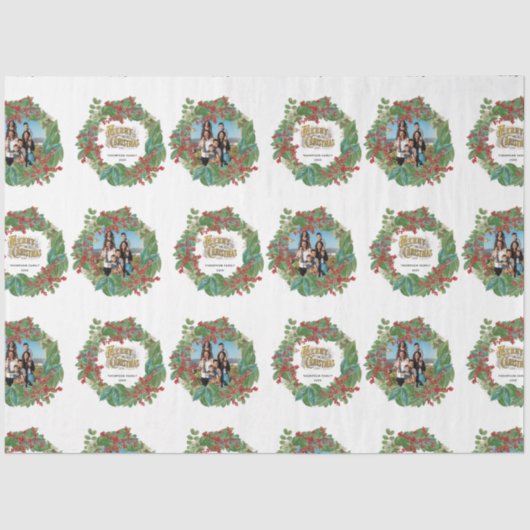 Papier Mousseline Carte de Noël Joyeux Joyeux Joyeux (Recto)