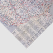 Papier Mousseline Carte de route Etats-Unis (Détail)