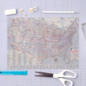 Papier Mousseline Carte de route Etats-Unis (Artisanat)
