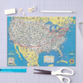 Papier Mousseline Carte de système d'American Airlines (Artisanat)