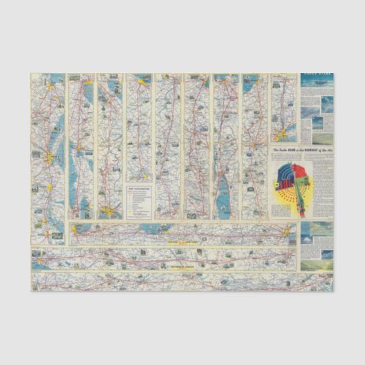 Papier Mousseline Carte de système d'American Airlines de verso (Recto)