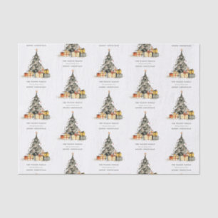 Papier Mousseline Carte de vacances moderne Sketchy Christmas Tree C